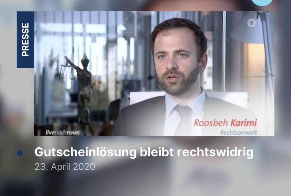 Gutschein bleibt rechtswidrig – Karimi im ARD & ZDF