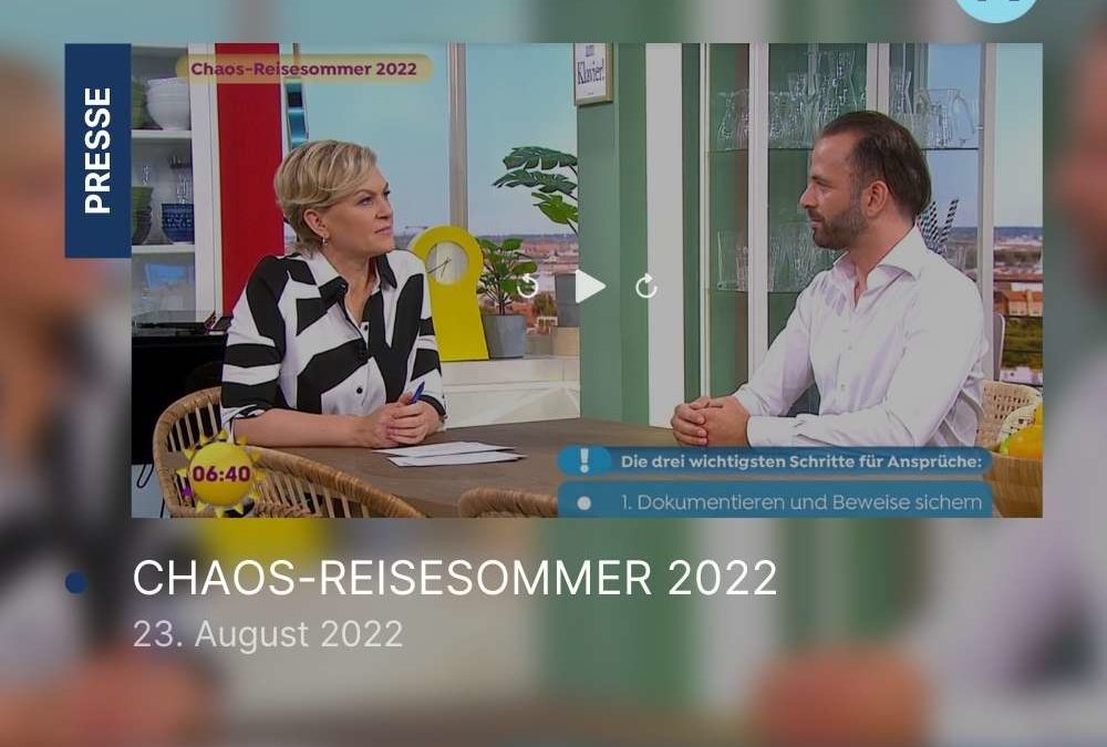 Sat1 Frühstücksfernsehen: CHAOS-REISESOMMER 2022